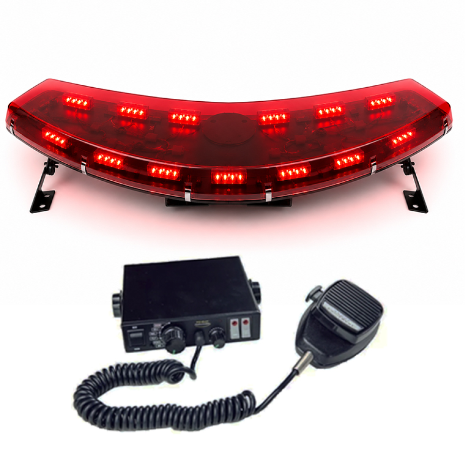 Giroflex 12v Arco completo lente transparente led vermelho Sirene integrada Rádio Engate