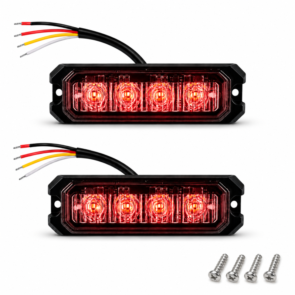 Par de Estrobo led vermelho bivolt 12w