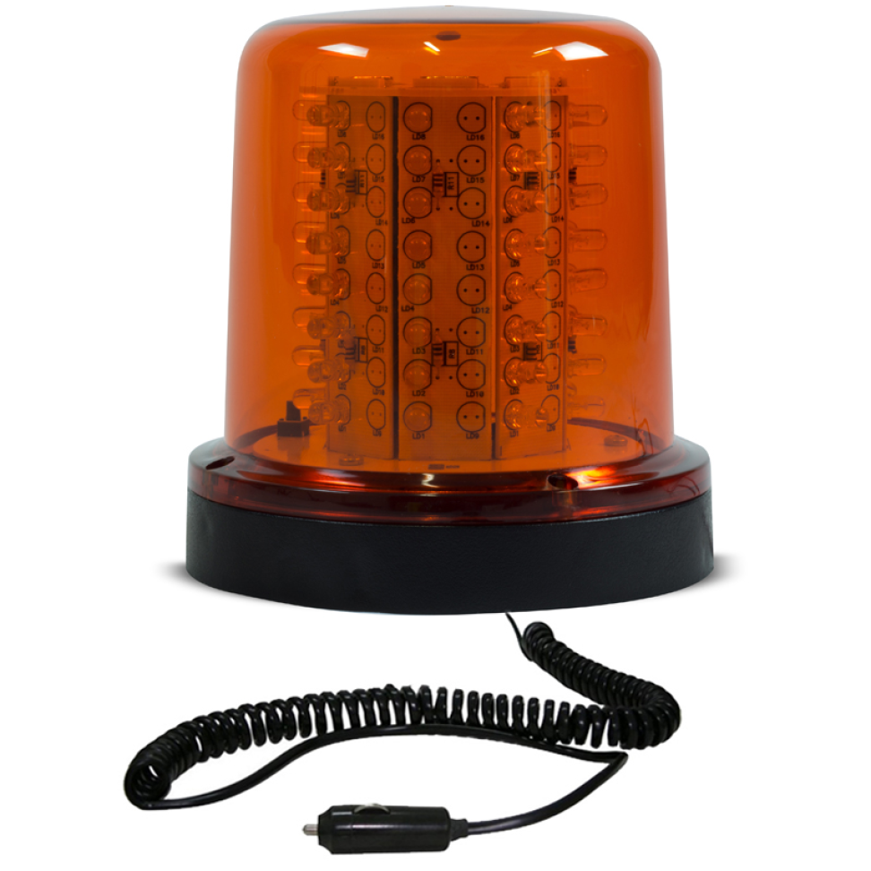 Giroled Giroflex redondo imã plug 32 leds 12v âmbar