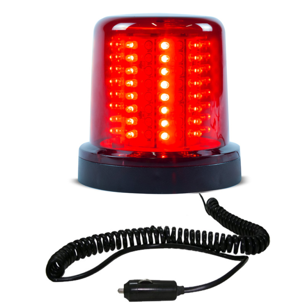 Giroled Giroflex redondo imã plug 128 leds 12v vermelho