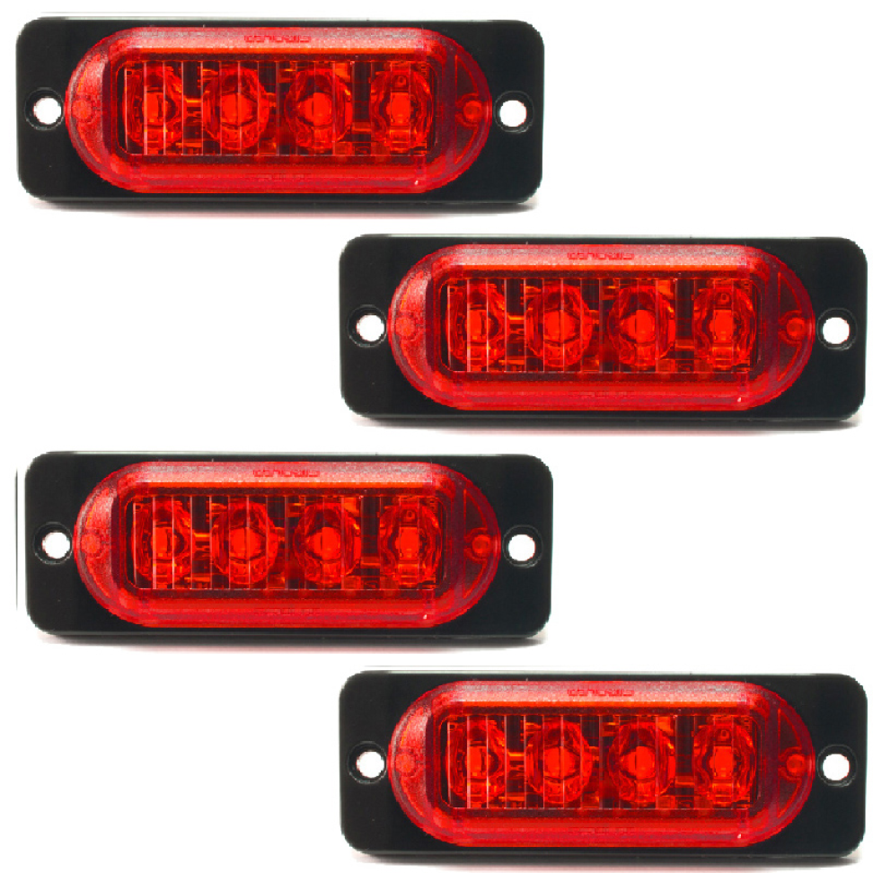4 Sinaleira Lanterna Bivolt 12v 24v Led SMD vermelho 0,8w