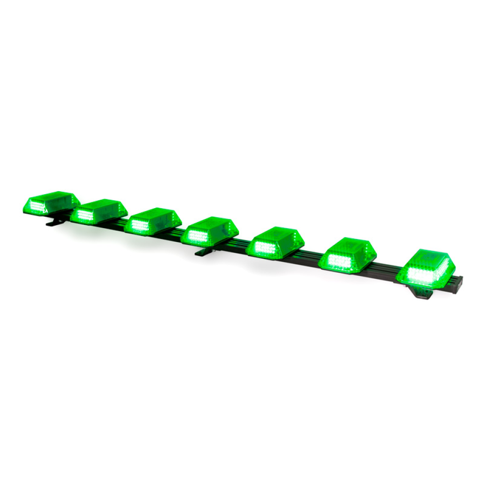 Giroflex 1.20mt 7cúpulas 354 leds 12vcc ou 24vcc verde
