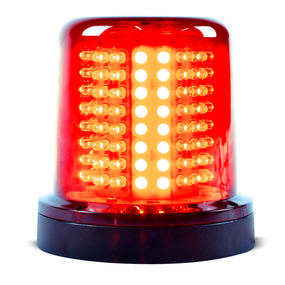 Giroled redondo fixação por parafusos 128 leds 12v 24v vermelho