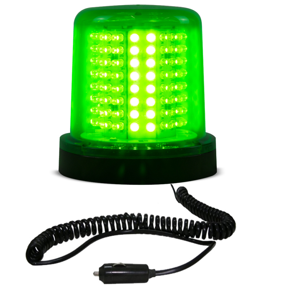Giroled Giroflex redondo imã plug 128 leds 12v verde