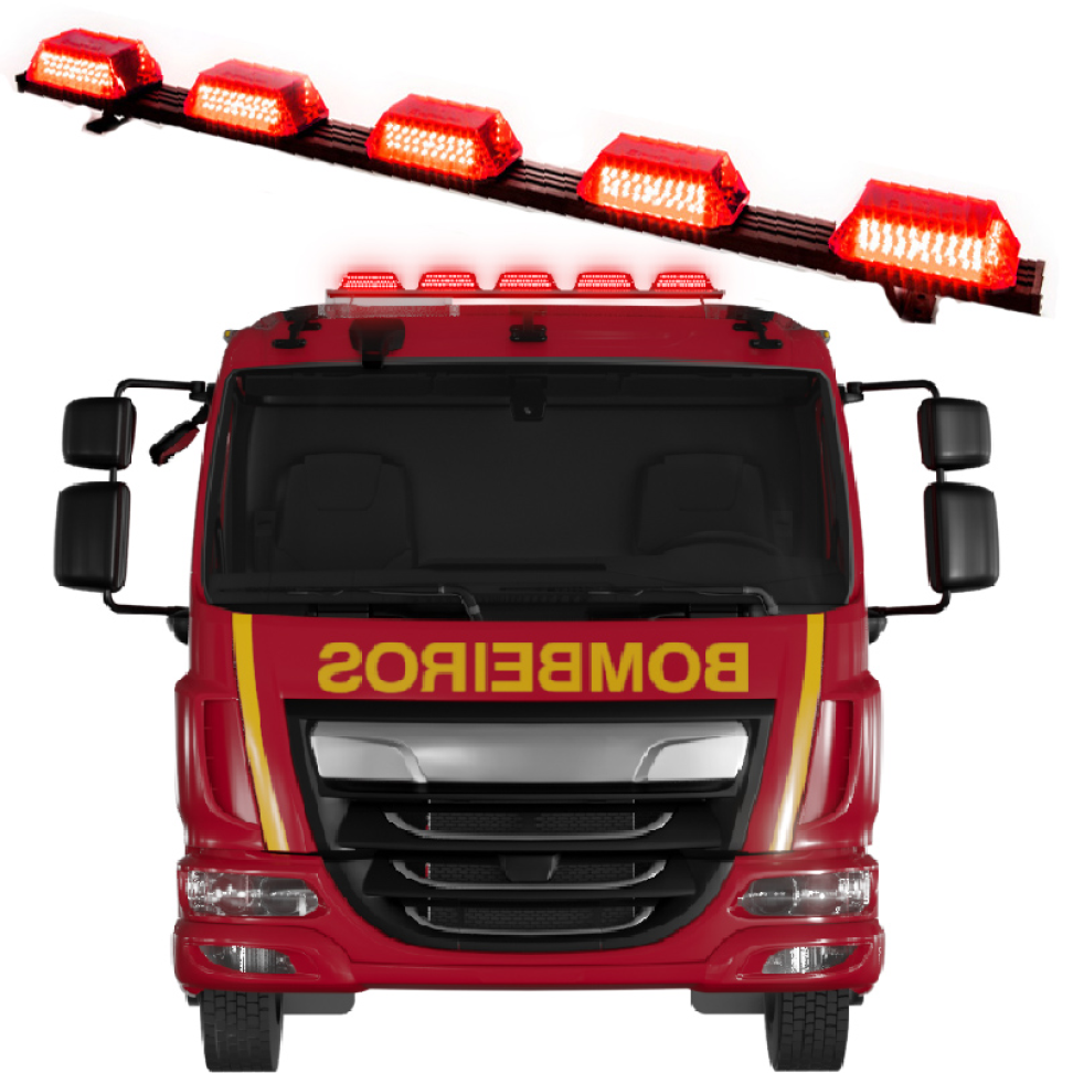 Giroflex 1.50mt 5 cúpulas 324 leds 12vcc 24vcc Vermelho