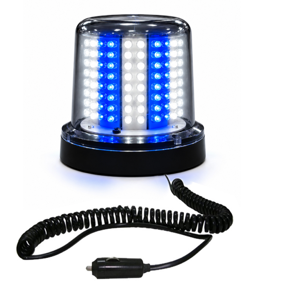 Giroled Giroflex redondo imã plug 128 leds 12v vermelho e branco