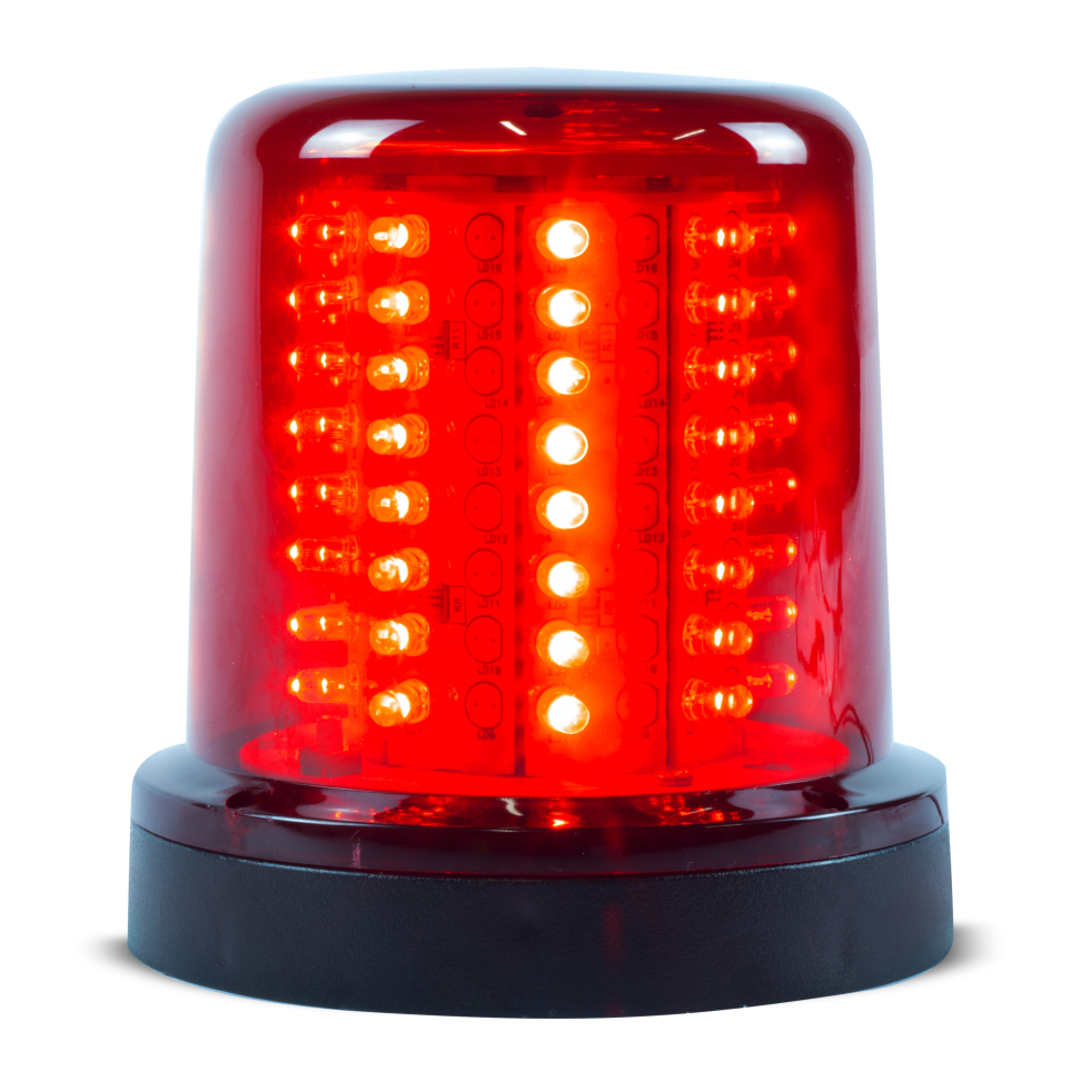 Giroled Giroflex redondo vermelho suporte parede 64 leds bivolt 110v 220v