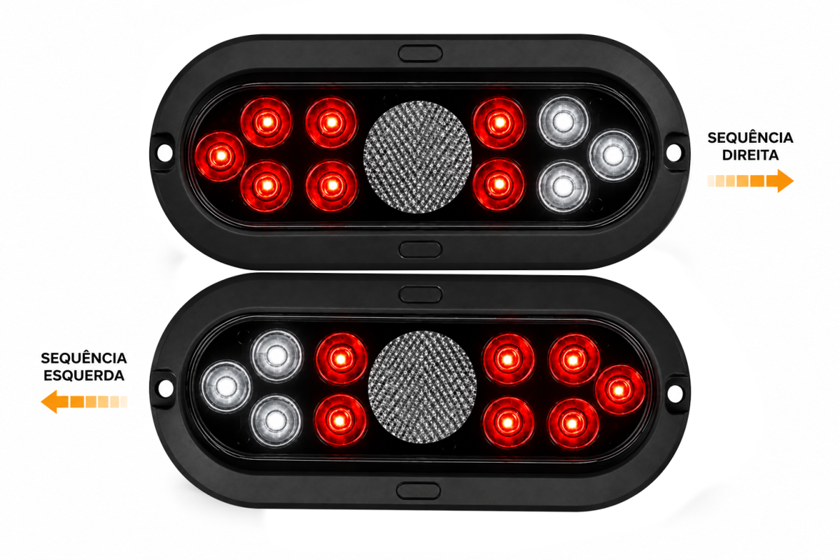 Par Lanterna Led Carretinha Caminhão Reboque Blindada Bivolt