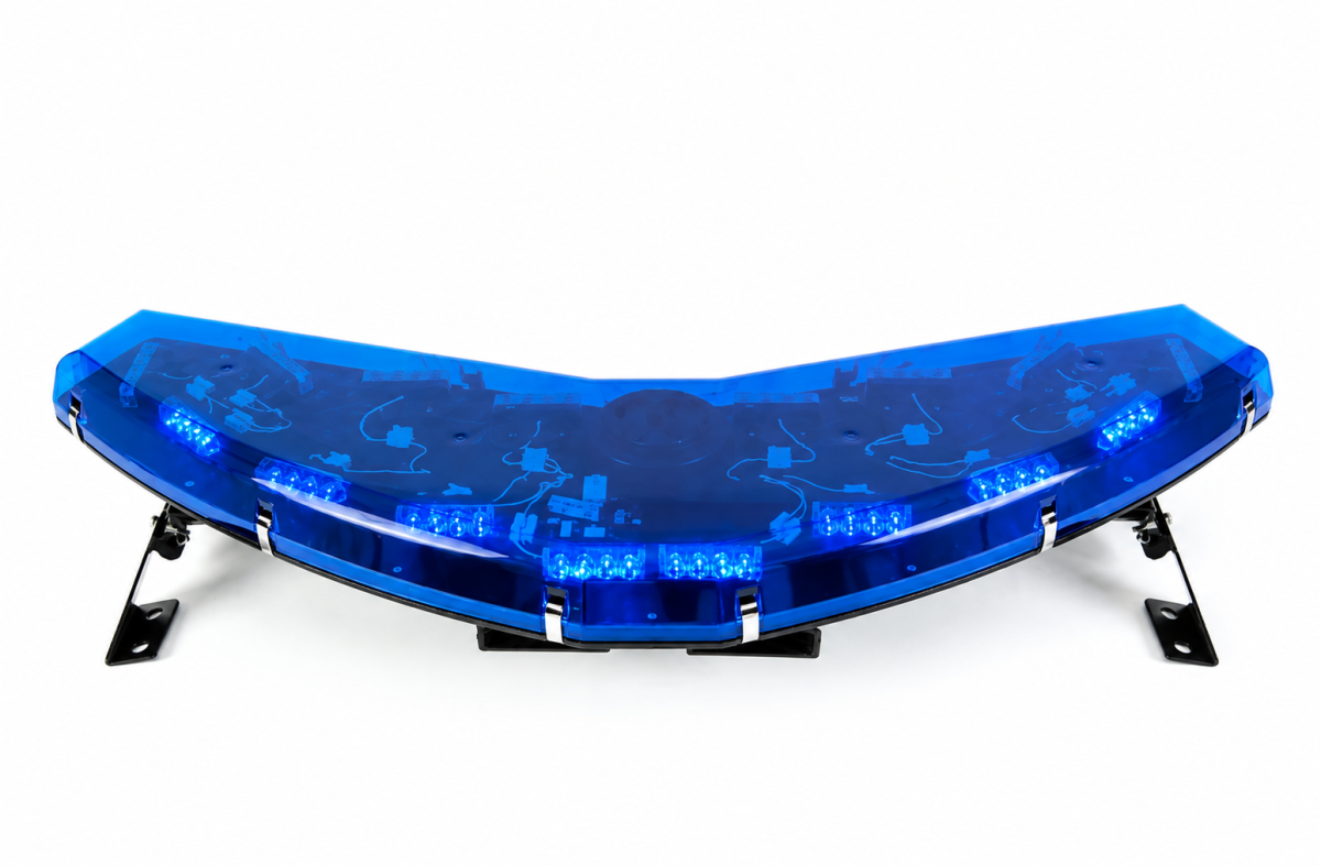 Giroflex 12v Arco completo lente transparente led azul Sirene integrada Rádio Engate - #3