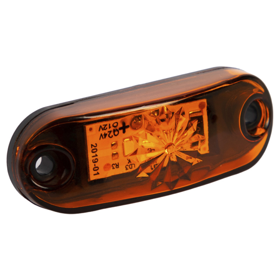 Sinaleira lanterna led SMD delimitadora Bivolt 12v 24v âmbar 0,5w