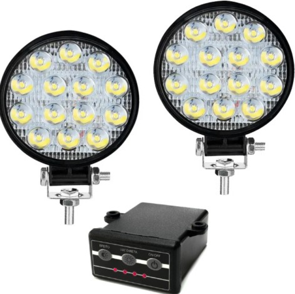 Estrobo Profissional Farol Milha 13 Efeitos 28 Leds bivolt 48w