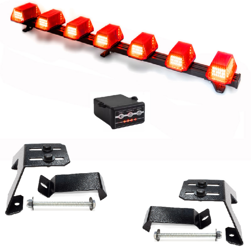 Giroflex 1.20mt 7 cúpulas 354 leds 12vcc 24vcc vermelho engate rápido