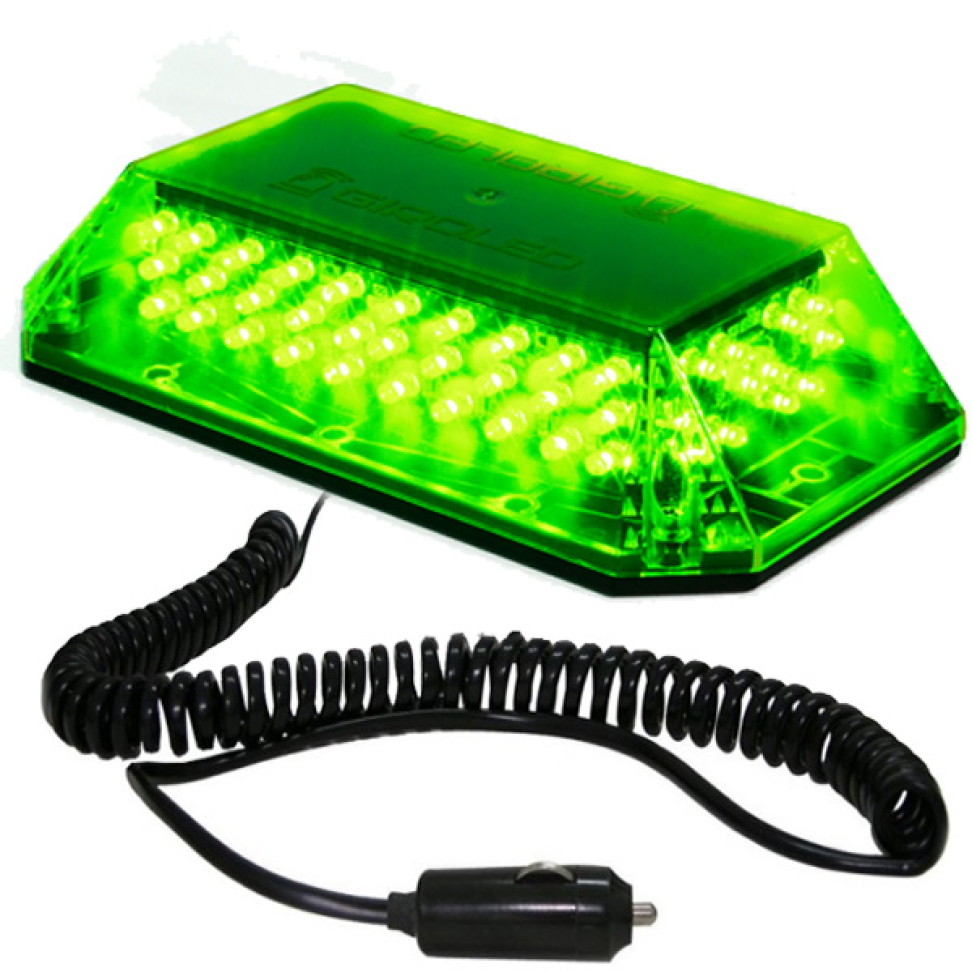 Giroled Giroflex verde cúpula imã e plug 12vcc
