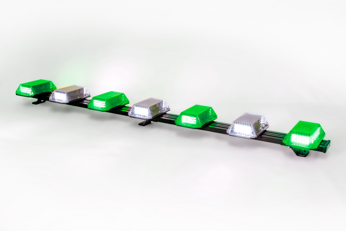 Giroflex 1.20mt 7cúpulas 354 leds 12vcc ou 24vcc verde e branco