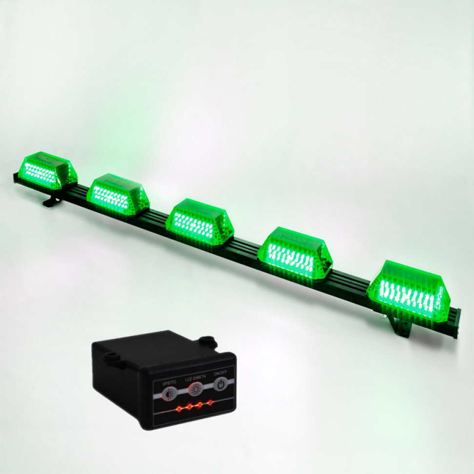 Giroflex 1.20mt 5 cúpulas 324 leds 12vcc 24vcc Verde
