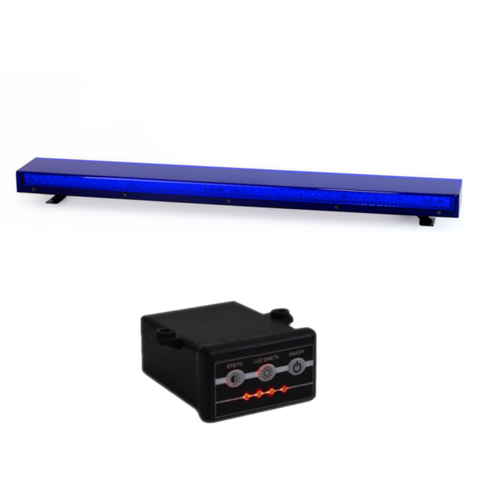 Giroled giroflex sinalizador barra 1.20mt 12v 24v azul