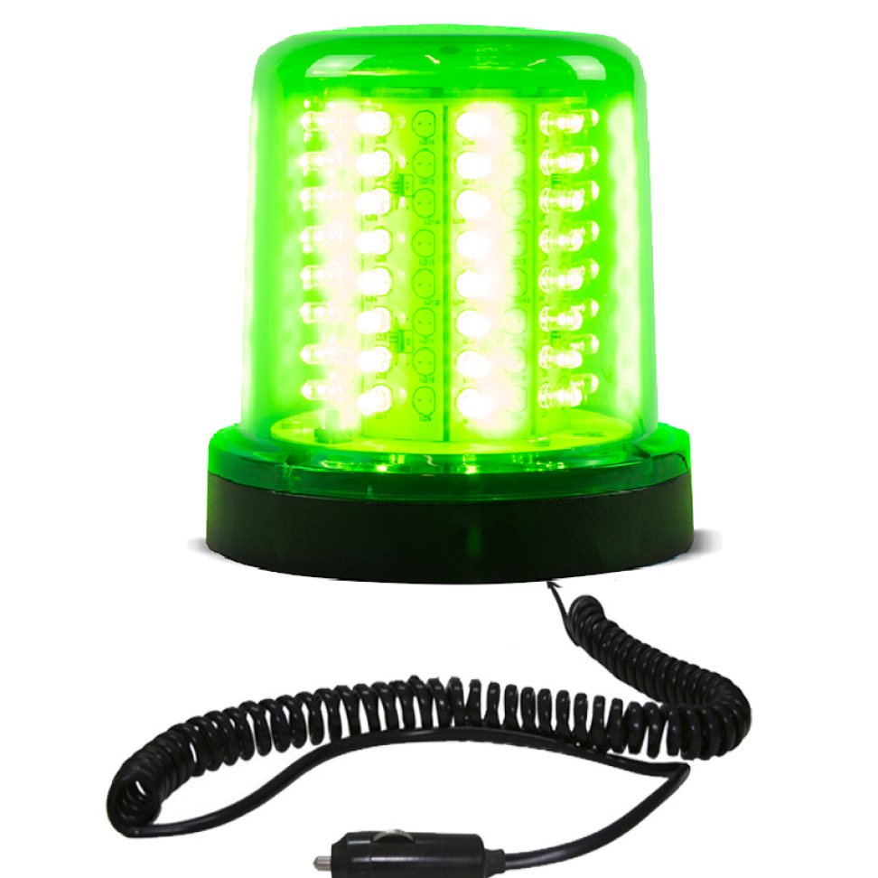 Giroled Giroflex redondo imã plug 64 leds 12v verde