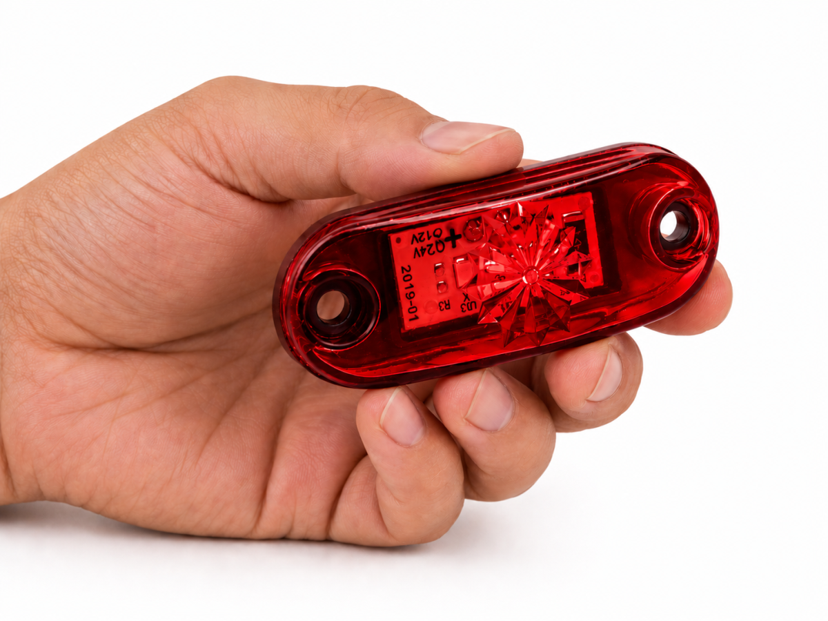 Sinaleira lanterna led SMD delimitadora Bivolt 12v 24v vermelho 0,5w