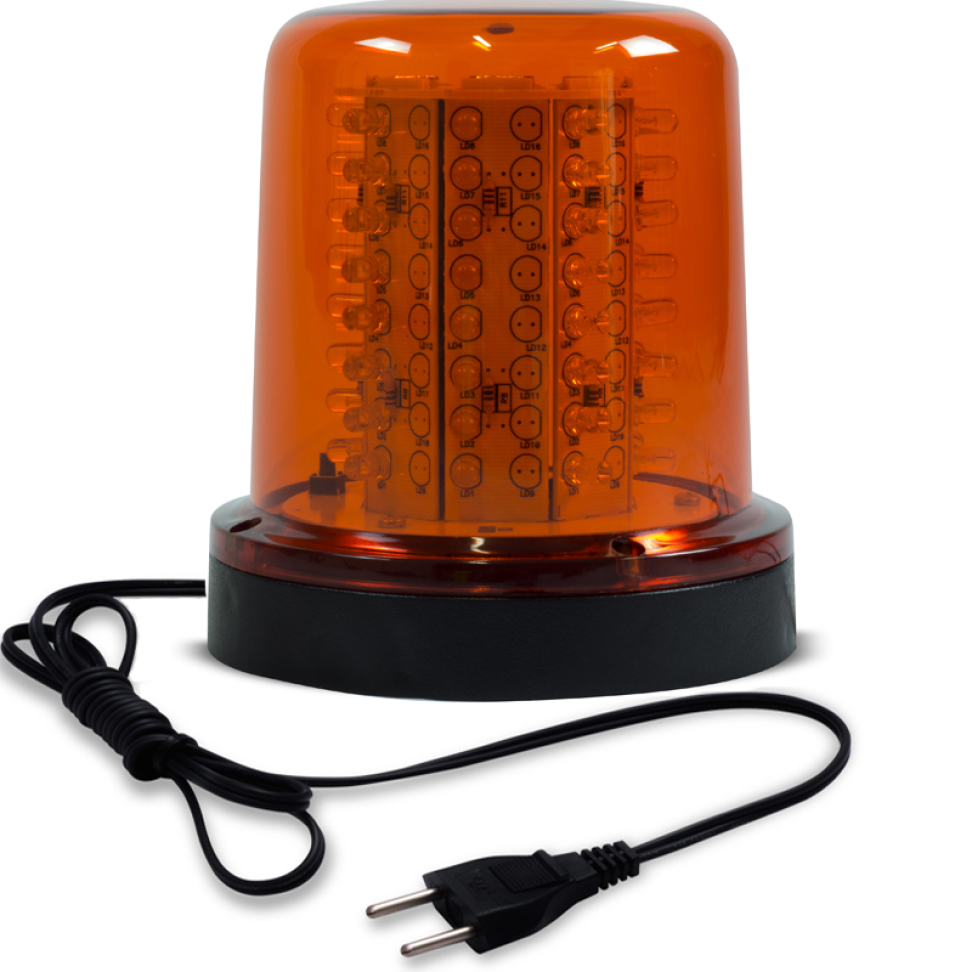 Giroled Giroflex âmbar fixação parafusos 64 leds bivolt 110/220v com tomada