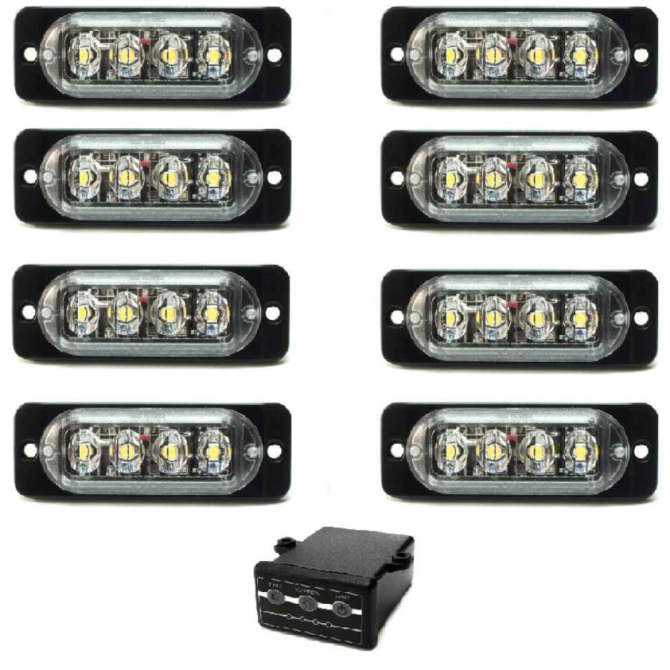 kit 8 estrobo led SMD 12v ou 24v branco 2w