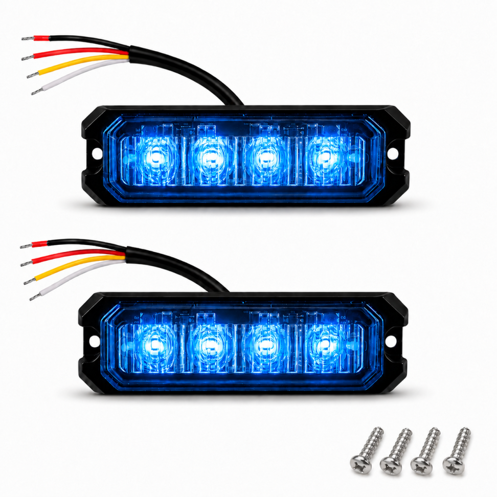 Par de Estrobo led azul bivolt 12w