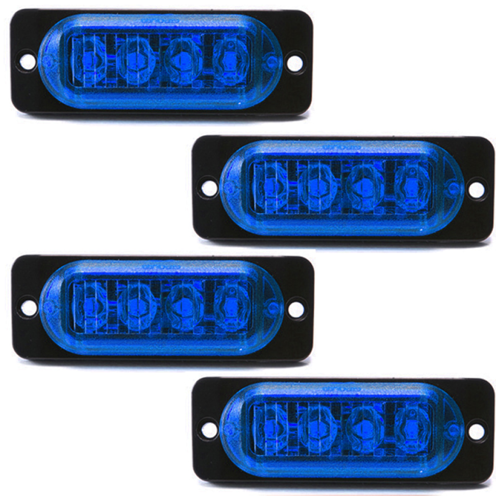 4 Sinaleira Lanterna Bivolt 12v 24v Led SMD azul 0,8w