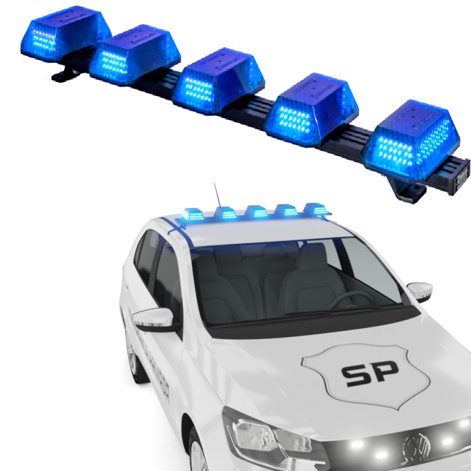 Giroflex 1.0mt 5 cúpulas 180 leds 12vcc azul engate rápido