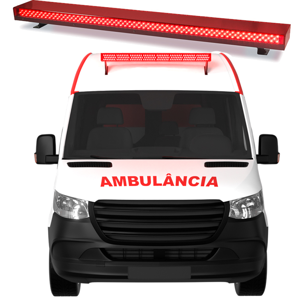 Giroled giroflex sinalizador barra 1.20mt 12v vermelho