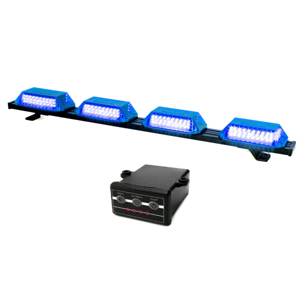 Giroflex 1.0mt 4 cúpulas 264 leds 12vcc 24vcc azul