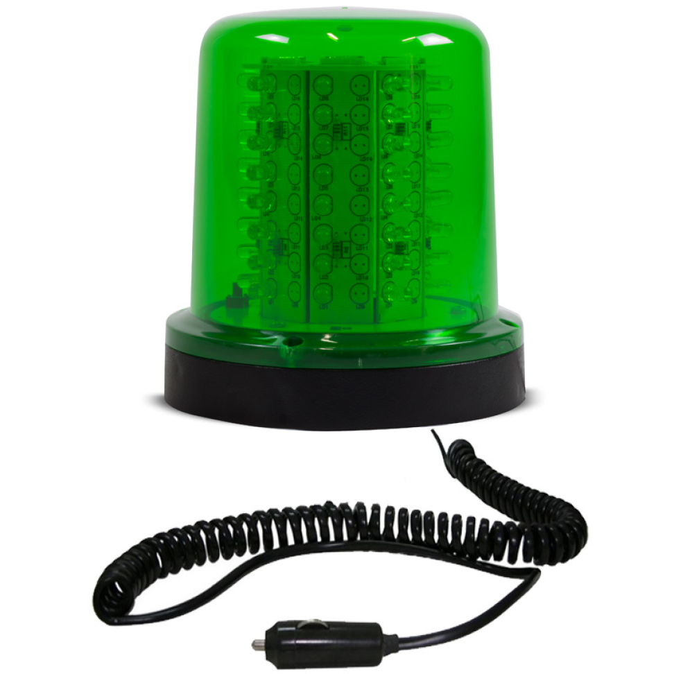 Giroled Giroflex redondo imã plug 64 leds 12v verde