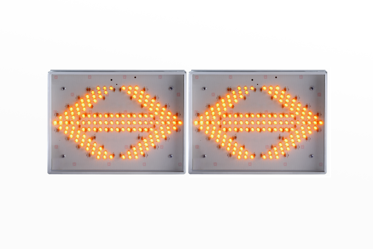Conjunto de seta indicativa direcionador de tráfego SLIM 12v 24v