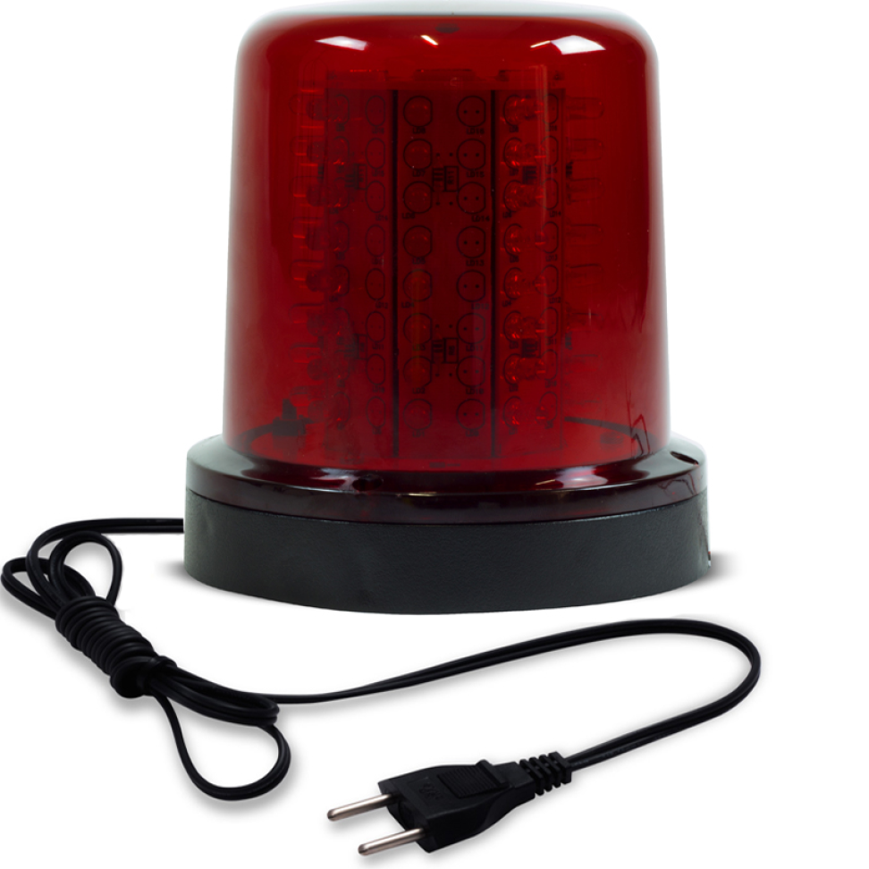 Giroled Giroflex vermelho fixação parafusos 128 leds bivolt 110/220v com tomada