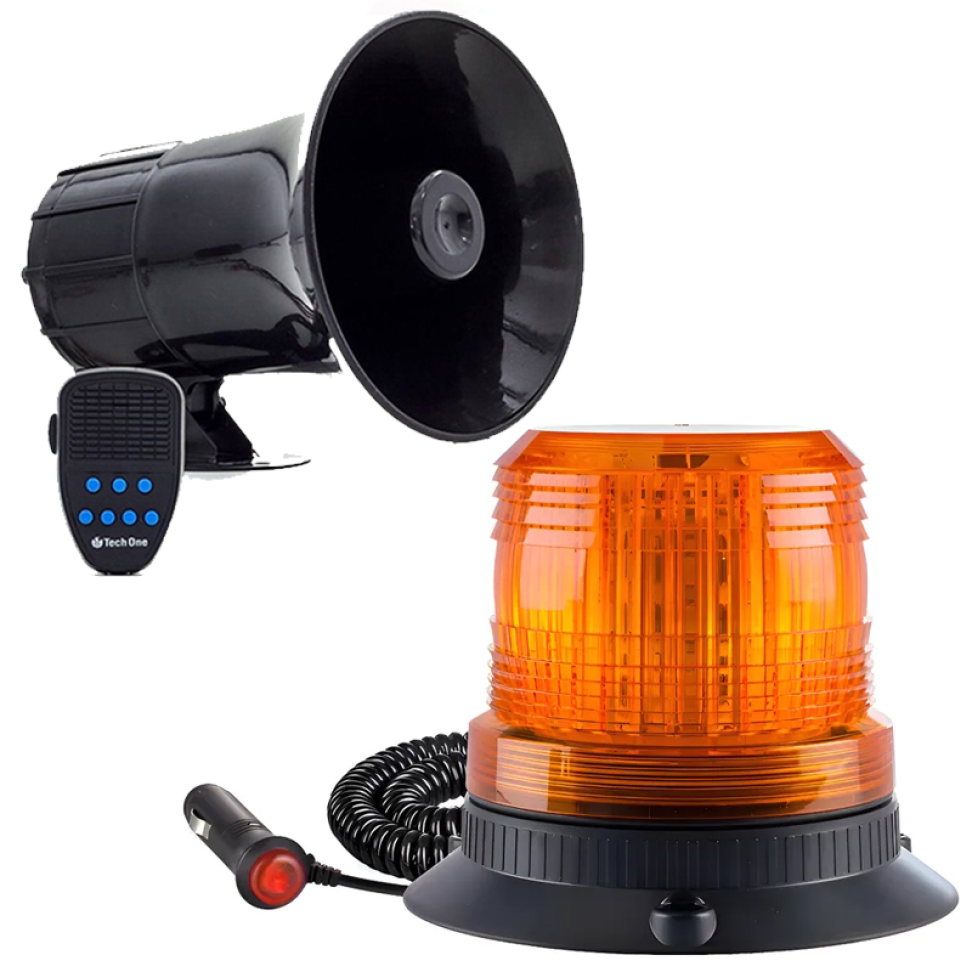 Giroflex Âmbar 12v Imã Plug Led Sirene Megafone