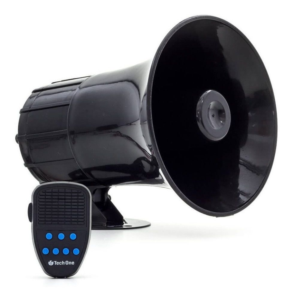 Sirene 12v Carro Alto Falante Megafone 7 Tons Som Policia Alarme