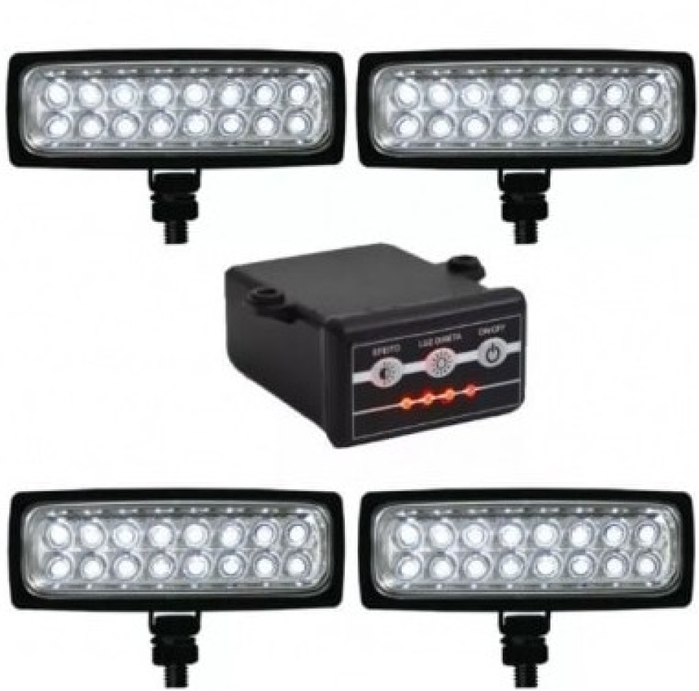 Estrobo duplo e Farol auxiliar duplo opção cores 12v