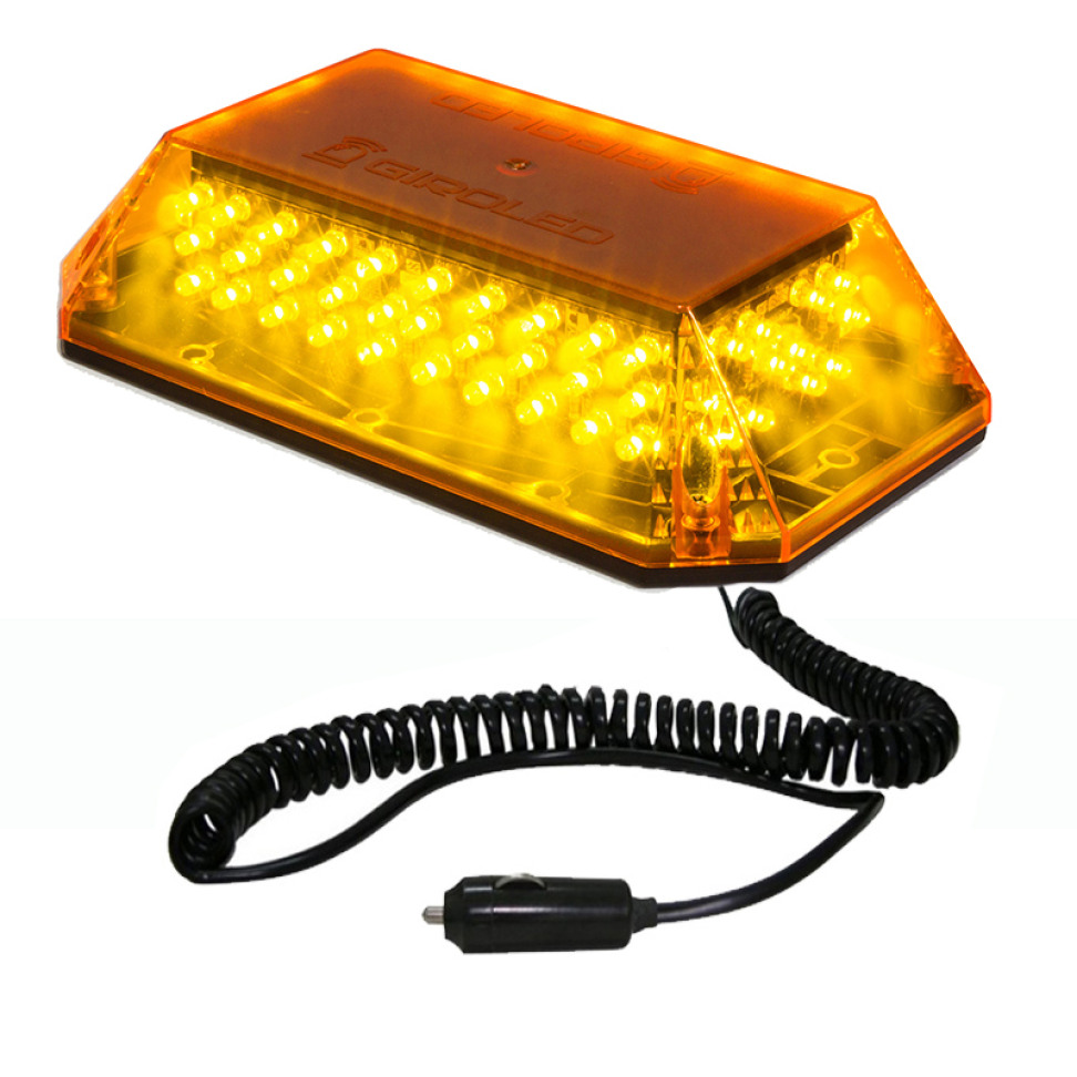 Giroled Giroflex âmbar cúpula imã e plug 12vcc
