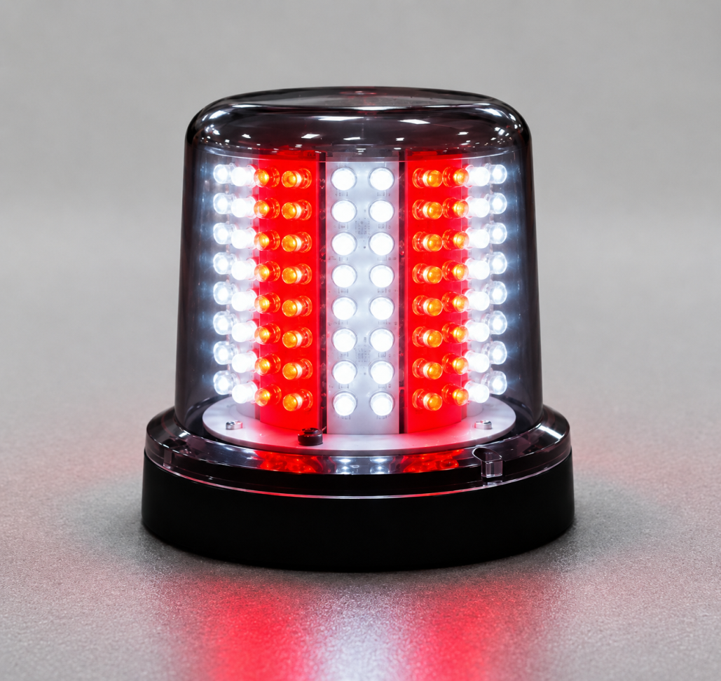 Giroled Giroflex redondo imã plug 128 leds 12v vermelho e branco - #8