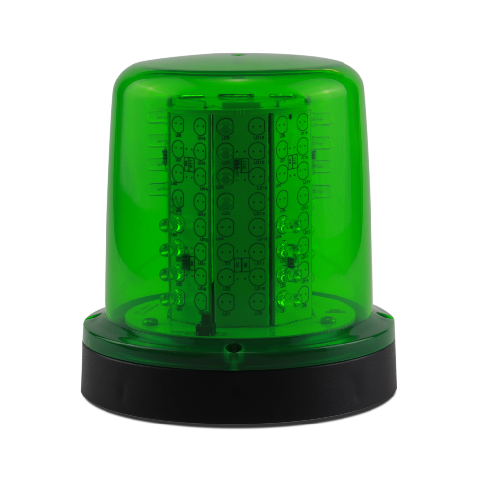 Giroled redondo fixação por parafusos 32 leds 12v verde