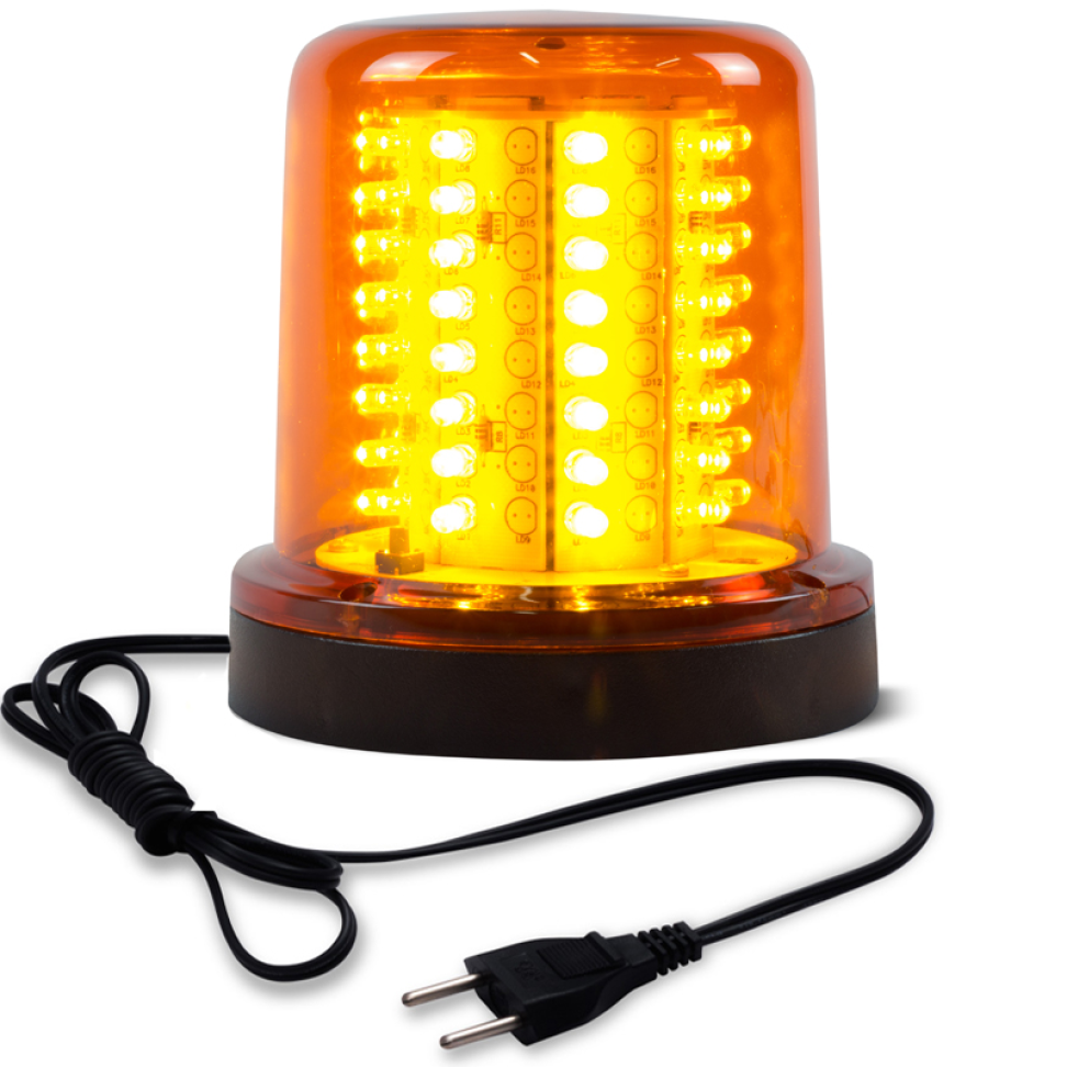 Giroled Giroflex âmbar fixação parafusos 64 leds bivolt 110/220v com tomada