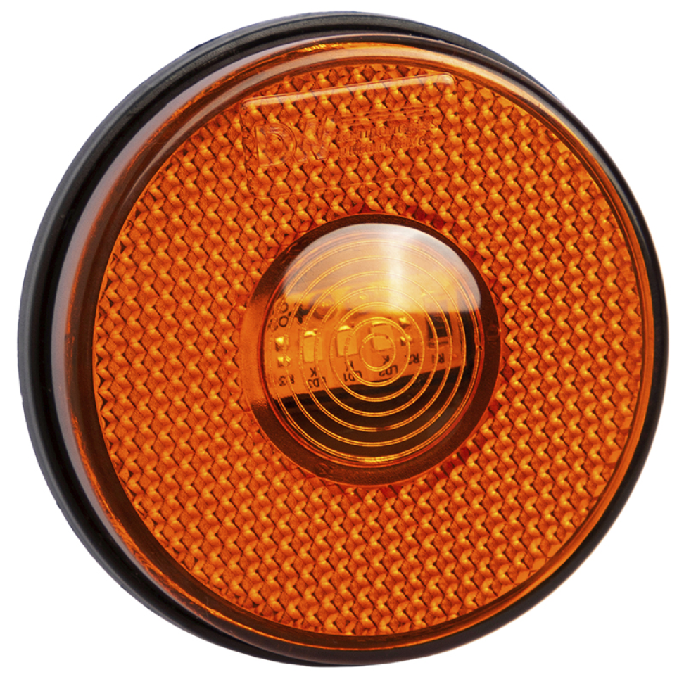 Lanterna Lateral Carreta Redonda Led Bivolt 12v 24v Âmbar 85mm