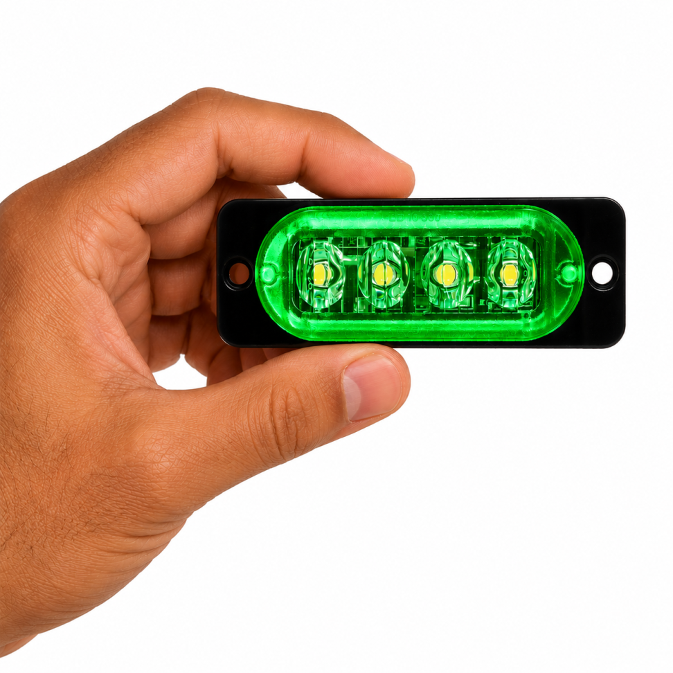 4 Sinaleira Lanterna Bivolt 12v 24v Led SMD verde 0,8w