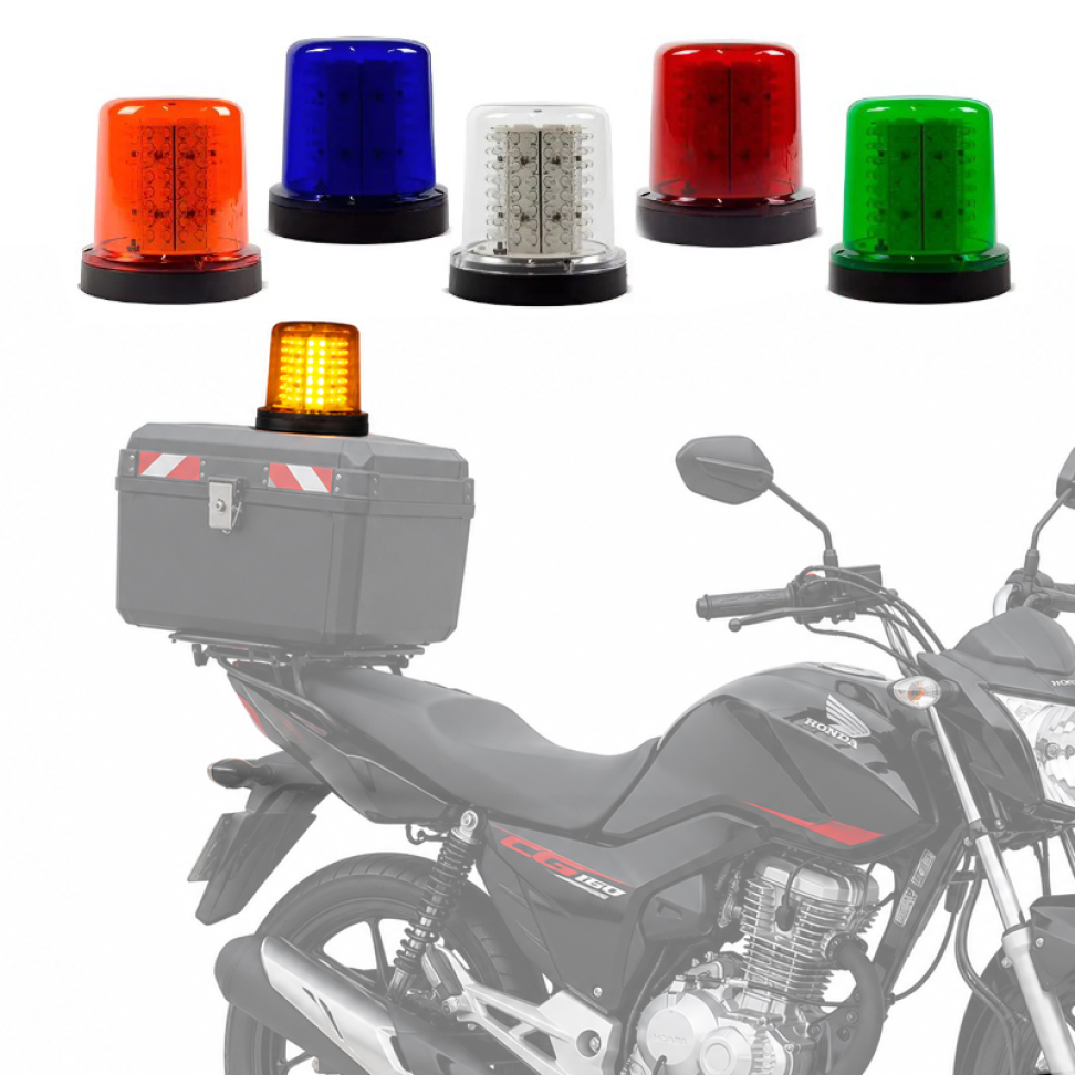 Giroled Giroflex 128 leds fixação parafuso para baú moto 12v