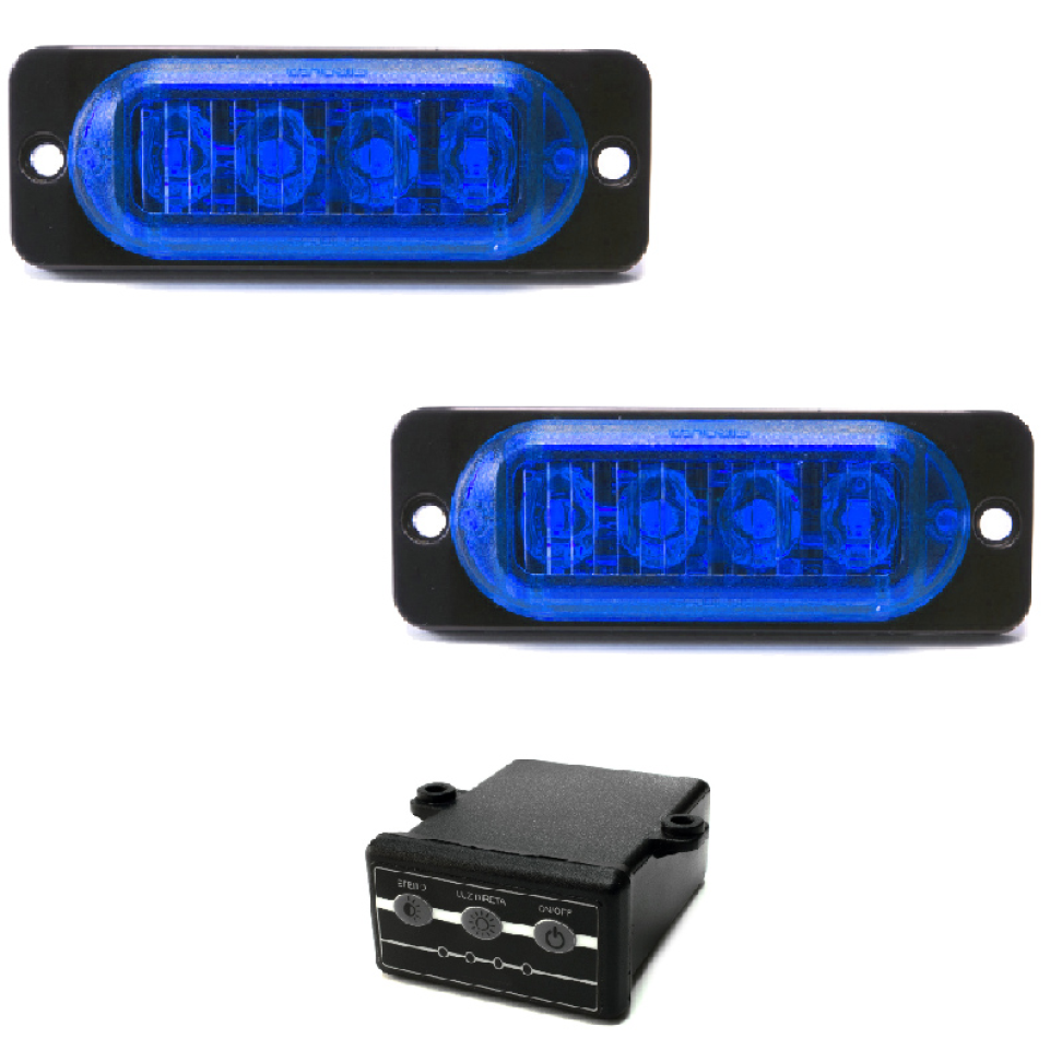 Estrobo Led azul SMD alta visualização efeitos 12v ou 24v 2w