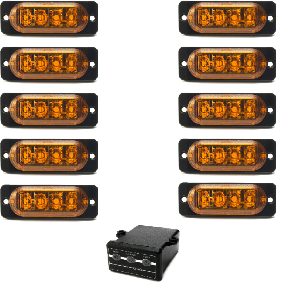 kit 10 estrobo led SMD 12v ou 24v âmbar 2w