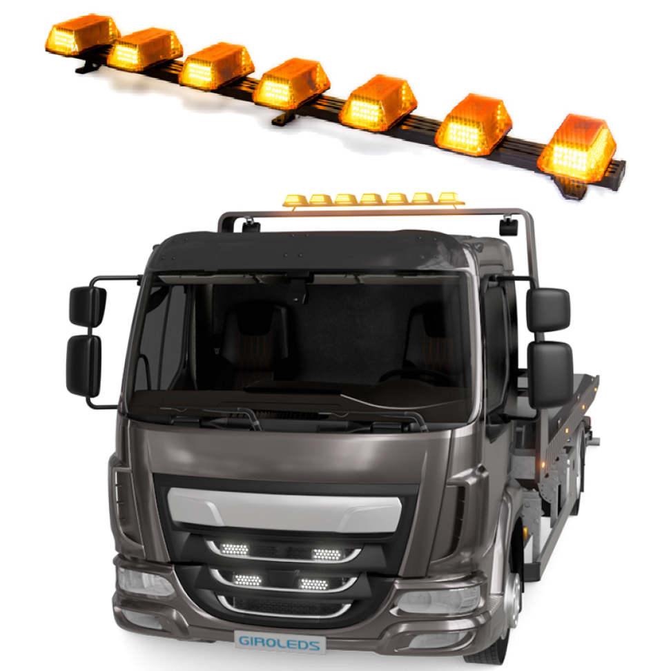 Giroflex 1.50mt 7cúpulas 354 leds 12vcc ou 24vcc âmbar