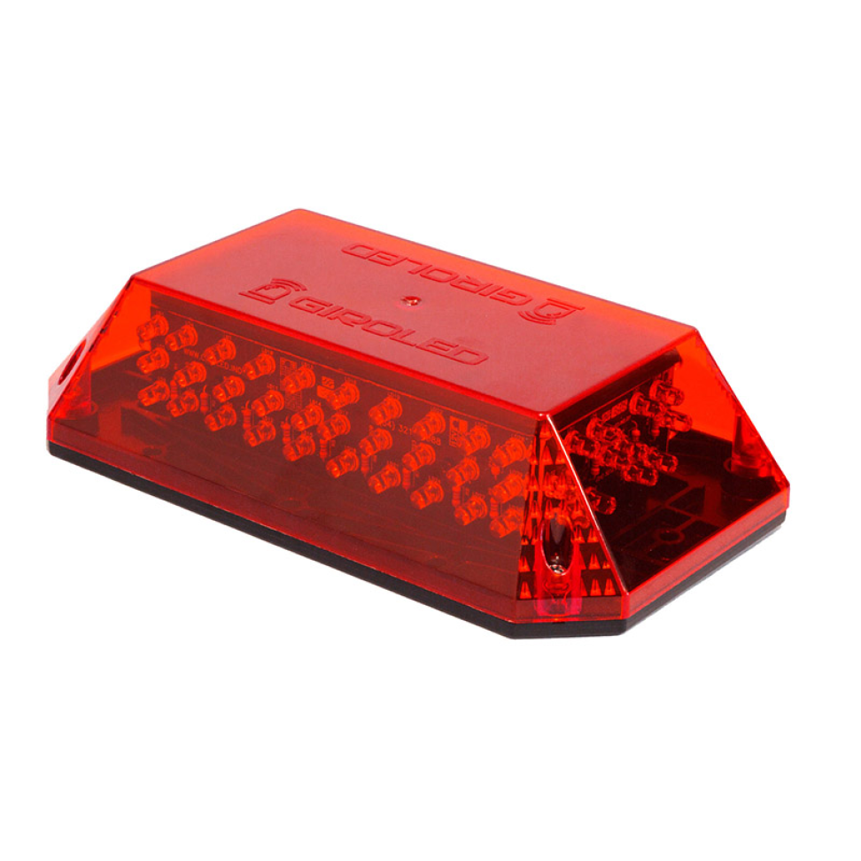 Giroflex Giroled cúpula fixação por parafusos 12vcc 24vcc vermelho