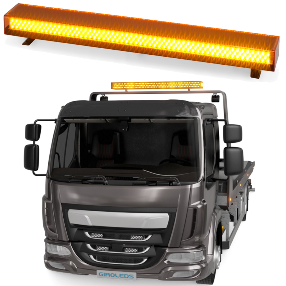 Giroled giroflex sinalizador barra led lateral 1.20mt 12v 24v âmbar