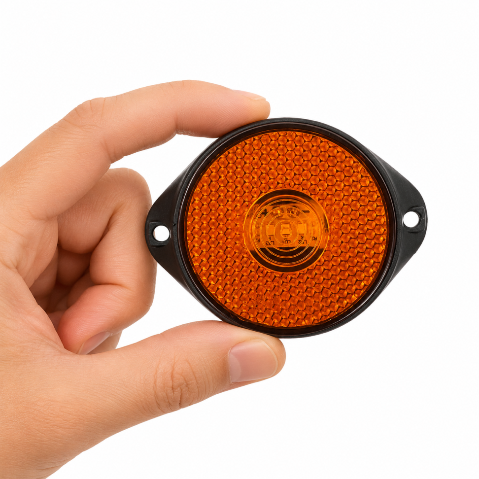 Lanterna Led 65mm Âmbar Carreta Caminhão Bivolt 12v 24v