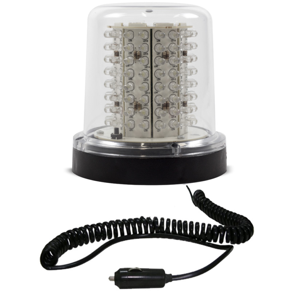 Giroled Giroflex redondo imã plug 128 leds 12v vermelho e branco