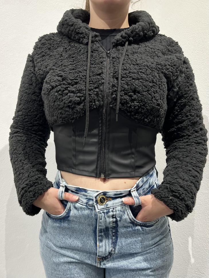 Jaqueta Cropped Teddy | Cores